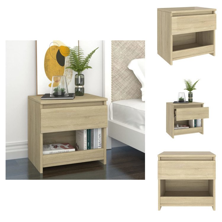 vidaXL Szafka nocna dąb sonoma 40x30x39 cm materiał drewnopochodny - Szafki nocne