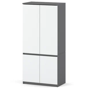 Szafa Do Przedpokoju Garderoba 80cm Z Półkami Sypialnia Szara Biała Mat - Szafy Szafa Do Przedpokoju Garderoba 80cm Z Półkami Sypialnia Szara Biała Mat - Szafy - miniaturka - grafika 1