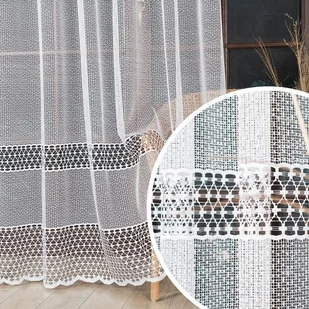 Firanka żakardowa ze wzorem pasowym, kolor biały, wysokość 230 cm, 011705 - sprzedawana na metry - Firany Firanka żakardowa ze wzorem pasowym, kolor biały, wysokość 230 cm, 011705 - sprzedawana na metry - Firany - miniaturka - grafika 1