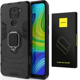 Etui Pancerne Spacecase X-Ring Uchwyt Magnetyczny Uchwyt Ring Case Obudowa Plecki Redmi Note 9 Czarny - Etui i futerały do telefonów - miniaturka - grafika 1