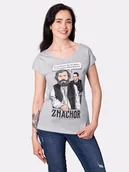 Koszulki i topy damskie - ZNACHOR / PROFESOR RAFAŁ WILCZUR / koszulka damska / szara - miniaturka - grafika 1