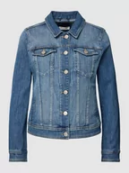 Kurtki damskie - Kurtka jeansowa z wykładanym kołnierzem - miniaturka - grafika 1