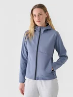 Kurtki damskie - Damska kurtka softshell 4F 4FWAW24TSOFF356 - niebieska - miniaturka - grafika 1