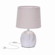 Lampy stojące - ADELINA LAMPA GABINETOWA MARMUR+ZŁOTY 1X40W E14 ABAŻUR BEŻOWY OD DINA - miniaturka - grafika 1