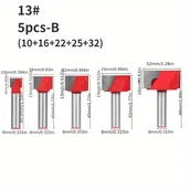 Inne - TEMU Nowy czerwony frez do spodów z 8 uchwytami, 10-32mm, płaski frez do spodów, frez do grawerowania, maszyna CNC do obróbki drewna - miniaturka - grafika 1