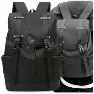 Plecak CZARNY Do Samolotu PODRÓŻNY Miejski BAD&BAGS Wodoodporny Podręczny - Plecaki Plecak CZARNY Do Samolotu PODRÓŻNY Miejski BAD&BAGS Wodoodporny Podręczny - Plecaki - miniaturka - grafika 1