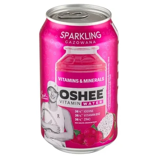 Oshee Vitamin Water Napój gazowany o smaku czerwonych winogron i dragonfruit 330 ml - Woda - miniaturka - grafika 1