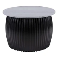 Ławy i stoliki kawowe - Czarny okrągły stolik z blatem w dekorze marmuru ø 52 cm Luscious – Leitmotiv - miniaturka - grafika 1