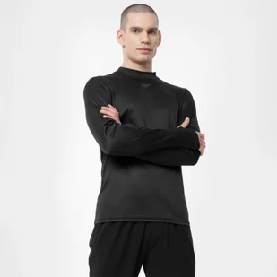 Męski longsleeve do biegania 4F 4FAW22TFLOM121 - czarny - Koszulki sportowe męskie - miniaturka - grafika 1