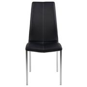 Krzesła - Actona Krzesło Do Jadalni Skóropodobne Calipso Czarne Chromowane - miniaturka - grafika 1