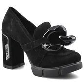 Półbuty damskie - Carinii, Półbuty, B7322/K_-H20-000-000-E36 Czarny, rozmiar 39 - miniaturka - grafika 1