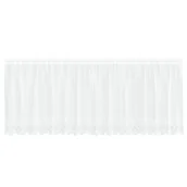 Firany - vidaXL Firanka Koronkowa z zasłonami Kwiatowy Biały 400 x 100 cm Poliester - miniaturka - grafika 1