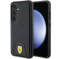 Etui i futerały do telefonów - Etui Ferrari Carbon Stitched Bottom na Samsung Galaxy S24 - czarne - miniaturka - grafika 1