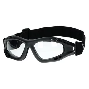 Mil-Tec Gogle Ochronne Commando Clear Czarne - Ochrona oczu i twarzy - miniaturka - grafika 1