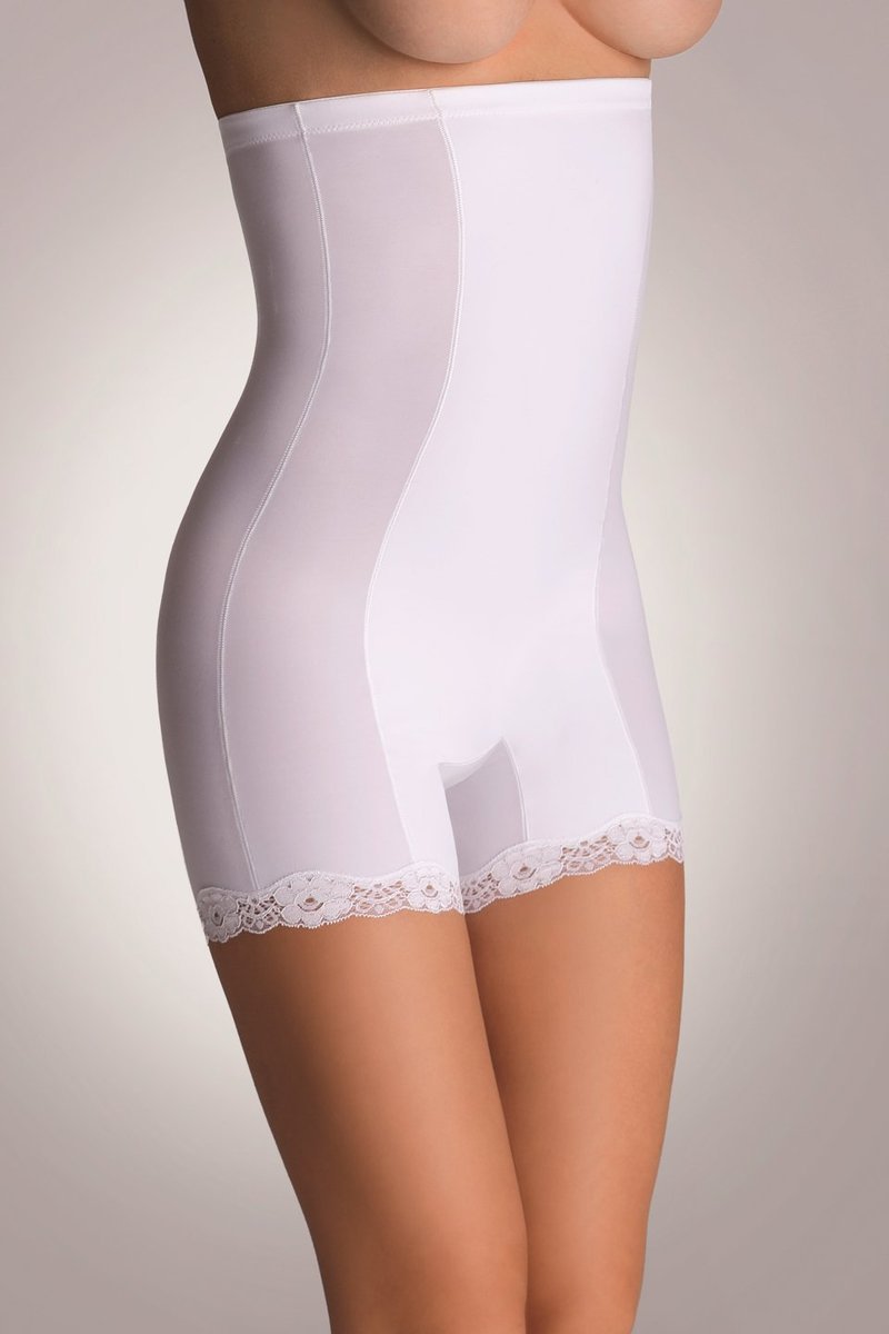 Majtki damskie z nogawkami i koronką Vanessa Eldar białe XL