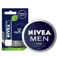 Zestawy kosmetyków damskich - NIVEA MEN Zestaw zimowy Pomadka + Krem uniwersalny - miniaturka - grafika 1