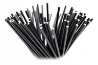 Inne urządzenia gastronomiczne - Patyczki Słomki 20cm 6mm Do Waty Cukrowej Czarne Jednolite 10szt. - miniaturka - grafika 1