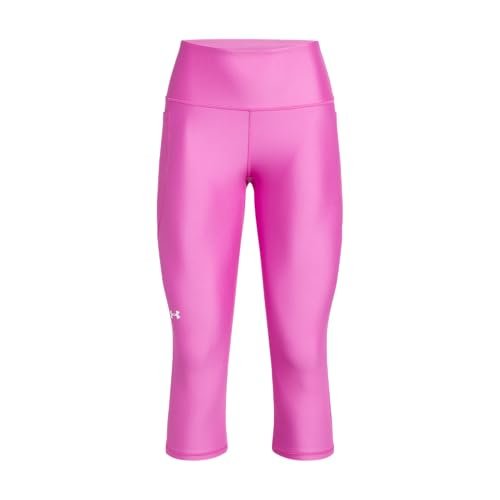 Under Armour Damskie legginsy HeatGear Armour, wysokie, antypoślizgowe, z kieszeniami, Capri