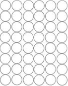 Pasmanteria - Koła grochy samoprzylepne, białe matowe, 6 cm, 48 sztuk - miniaturka - grafika 1