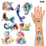 Zabawki kreatywne - TATUAŻE ZMYWALNE DLA DZIECI TYMCZASOWE SYRENKA - 8 EL. / 150 WZORÓW - miniaturka - grafika 1