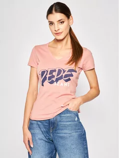 Koszulki i topy damskie - Pepe Jeans T-Shirt Adele PL504431 Różowy Regular Fit - grafika 1