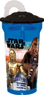 Disney Bidon ze słomką Star Wars, 350 ml - Bidony dla dzieci - miniaturka - grafika 1