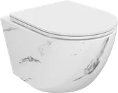 Miski WC - Mexen Lena miska wc Rimless z deską wolnoopadającą slim, duroplast, biała kamień - 30224092 - miniaturka - grafika 1