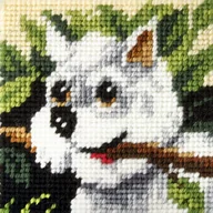 Zabawki kreatywne - Zestaw do haftu Moje pierwsze wyszywanie Biały piesek - zabawka - miniaturka - grafika 1