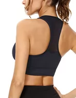 Biustonosze - Sykooria Damski biustonosz sportowy, mocne trzymanie, duże piersi, push-up, do jogi, bez fiszbin oddychający, C-ciemnoniebieski, XL - miniaturka - grafika 1