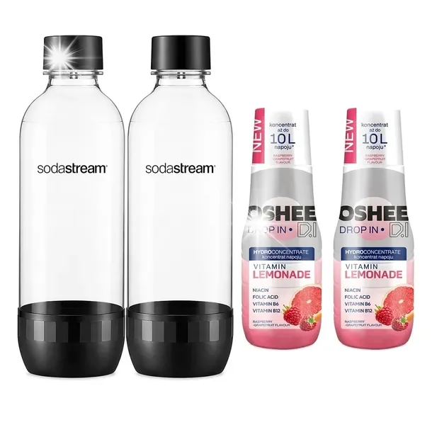 SYROP Oshee koncentrat + BUTELKA DO SATURATORA SodaStream Classic 1L 2+2