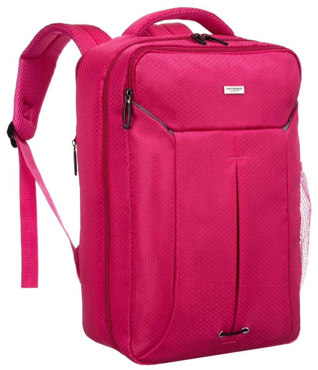 Plecak kabinowy podróżny Wizzair Ryanair do samolotu bagaż podręczny 40x20x25 pojemny A4 Peterson różowy fuksja