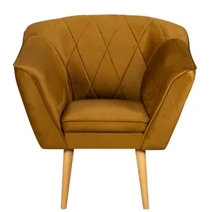 Fotel w stylu skandynawskim do salonu Rosa Złoty - Fotele - miniaturka - grafika 1