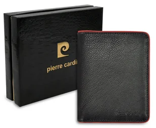 Pierre Cardin, Portfel skórzany męski, Tumble 326, czarny/czerwony, ochrona RFID - Portfele - miniaturka - grafika 1
