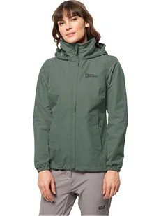 Jack Wolfskin Kurtka przeciwdeszczowa "Stormy Point" w kolorze khaki - Kurtki i kamizelki sportowe damskie - miniaturka - grafika 1
