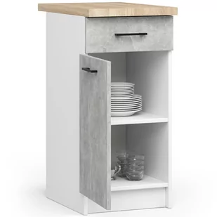 Szafka OLIWIA S40 SZ1 + BLAT BIAŁA / BETON - Meble kuchenne - miniaturka - grafika 2