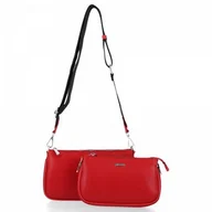 Torebki damskie - Torebka damska listonoszka David Jones Czerwona - miniaturka - grafika 1