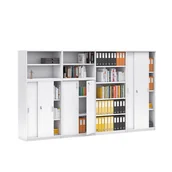 Zestawy mebli biurowych - Zestaw szaf MIRELLI A+, typ D, biały - miniaturka - grafika 1