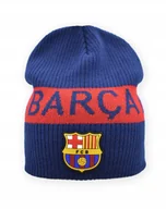 Czapki damskie - Czapka Zimowa Dla Dorosłych FC Barcelona Herb Logo Granatowa Napis Akrylowa - miniaturka - grafika 1