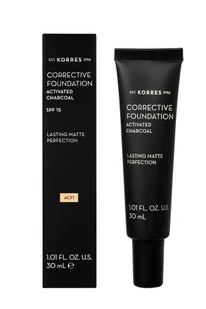 Korres Podkład korygujący Activated Charcoal SPF 15 ACF1 - Podkłady do twarzy - miniaturka - grafika 1