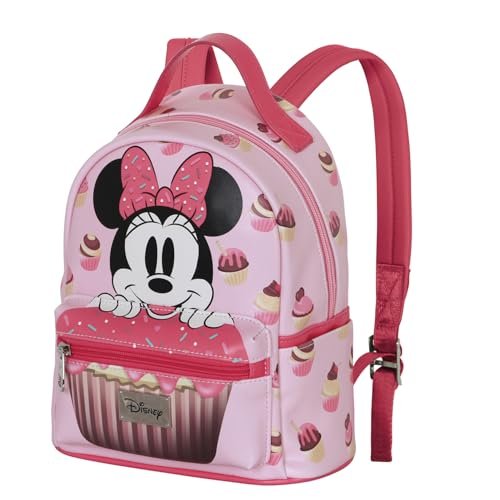 Disney Minnie Mouse Muffin mały plecak Heady, różowy, 22 x 25 cm, pojemność 8 l, Różowa Myszka Minnie, Jeden rozmiar, Plecak FAN HS 2.2