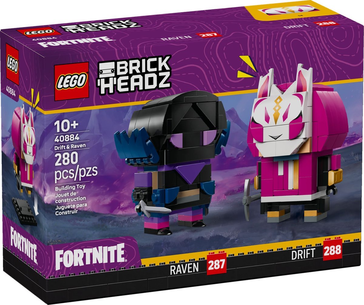 LEGO BrickHeadz 40884 Drift i Raven — figurki, Fortnite