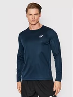 Bluzy męskie - Asics Longsleeve Core Ls 2011C340 Granatowy Regular Fit - miniaturka - grafika 1