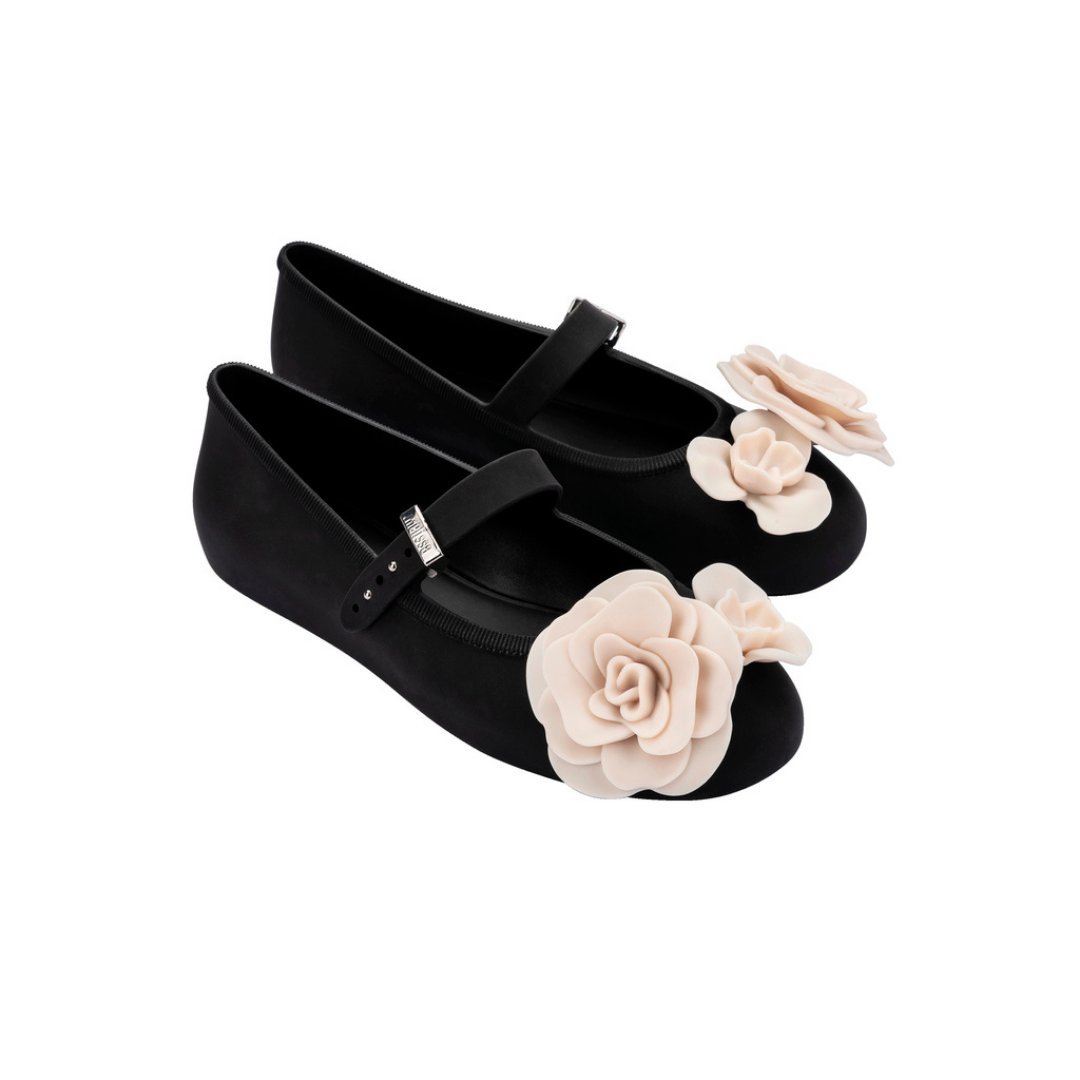 Melissa Soft Ballerina Petals AD Black/ Beige Baleriny Damskie Czarne 37
