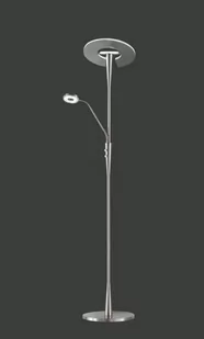 Trio Leuchten 422710307 Quebec A, lampa stojakowa, nikiel, 30 Watts, zintegrowana, nikiel matowy 422710307 Quebec - Lampy stojące - miniaturka - grafika 1
