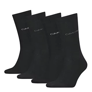 Skarpetki damskie - Calvin Klein Męskie skarpety na prezent, czarne, jeden rozmiar (4 sztuki), czarny, rozmiar uniwersalny - grafika 1
