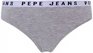 Majtki damskie - Pepe Jeans Damskie logo stringi styl bikini, bielizna szara Marl, L, Szary melanżowy, L - miniaturka - grafika 1