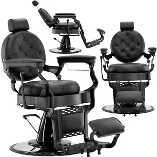 Fotel fryzjerski barberski hydrauliczny do salonu fryzjerskiego barber shop Black Pearl Barberking w 24H - Fotele fryzjerskie - miniaturka - grafika 1