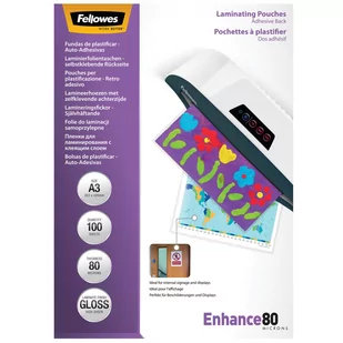 Fellowes Folie samoprzylepne Rozmiar A3 op 100 szt 5302302 - Folie do laminatora - miniaturka - grafika 2