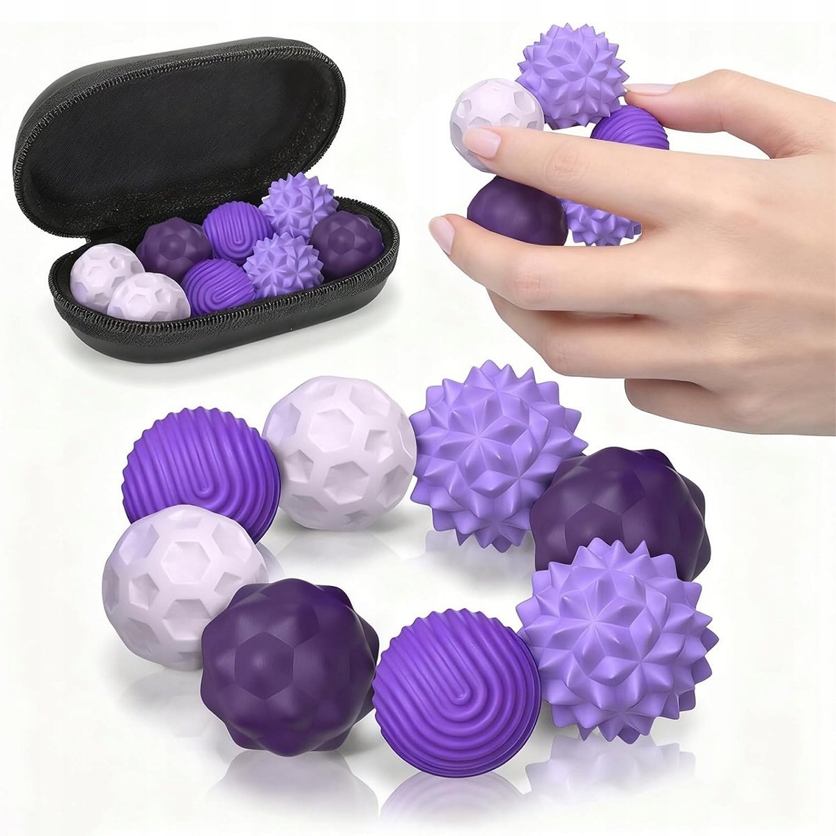 LUXMA Magnetyczne kulki sensoryczne antystresowe z etui ADHD ASD SI 8 szt fiolet