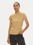 Koszulki i topy damskie - Calvin Klein T-Shirt Nano Logo K20K207212 Beżowy Slim Fit - miniaturka - grafika 1